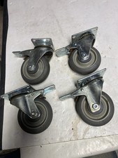 Shepherd Caster Wheels Set of 4 Heavy Duty Caster W/ Brake Locking Rotating Used