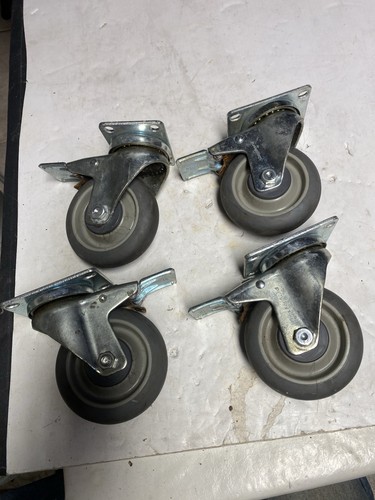 Shepherd Caster Wheels Set of 4 Heavy Duty Caster W/ Brake Locking Rotating Used