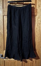 FLAX Vintage Lagenlook Art To Wear Linen Wide Leg Pants - S / P FLAW/HOLE
