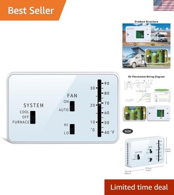 Effortless Climate Management with 12V RV Analog Thermostat - Great for Camping