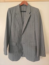 Yves Saint Laurent Mens Sport Coat Blazer Jacket Sz 40R Gray Pinstripe France