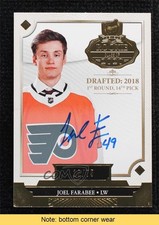 2019-20 The Cup Rookie Class of 2020 Gold Foil 16/75 Joel Farabee Auto READ a2v