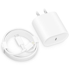 Fast Charger i Phone, 20W USB C Block with 6Ft Cable Compatible with IP White