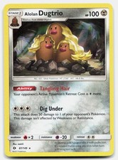 SM Base Set Alolan Dugtrio NM Holo Rare Pokemon Tcg Card