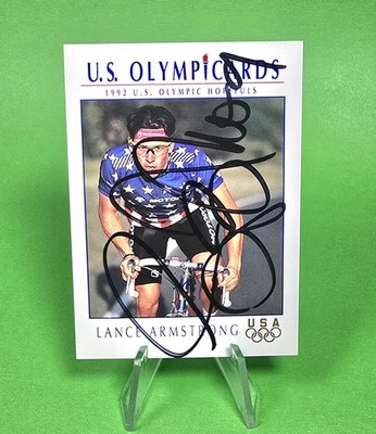 LANCE ARMSTRONG 1992 Impel Olympic Cards #31 Autographed ROOKIE Card Signed (e2)