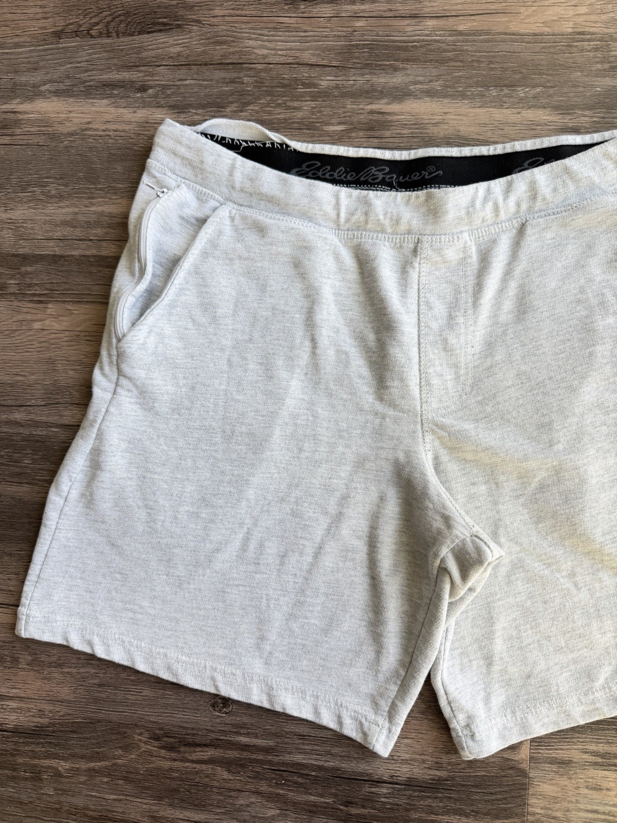Eddie Bauer Shorts Men L Gray 7” Inseam Drawstring Athletic Lounge Casual Loose thumbnail 2