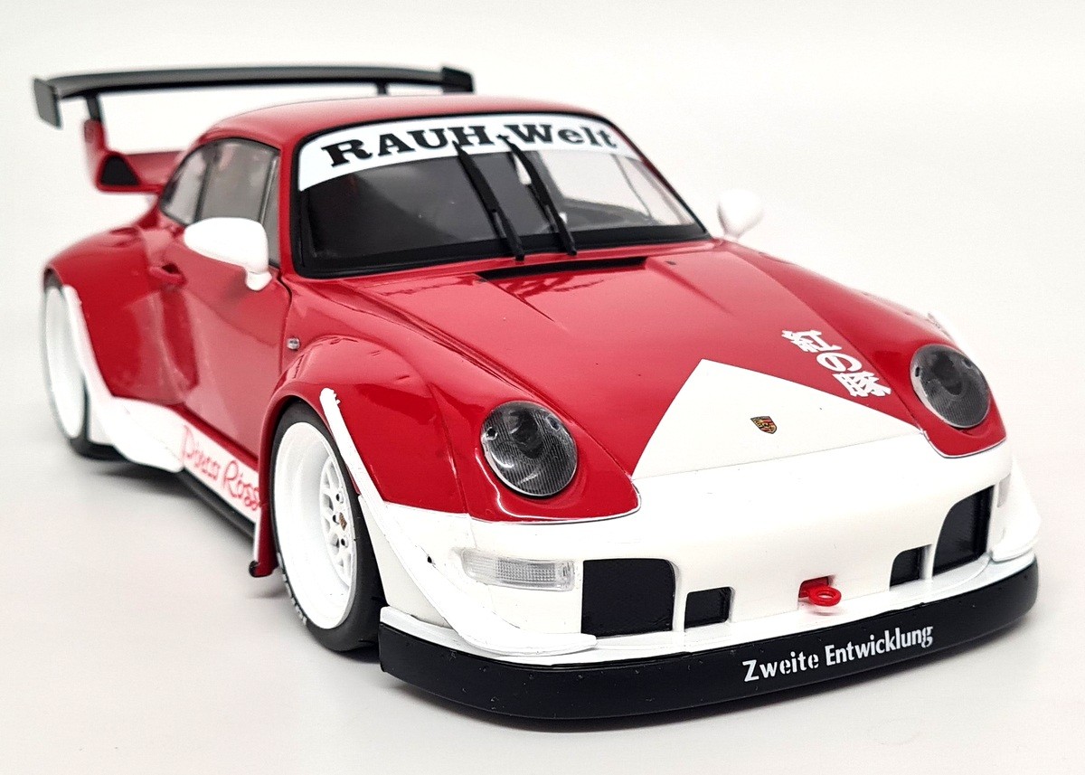 Solido 1/18 Porsche 993 Porco Rosso 911 RWB 2020 Red Diecast scale model car