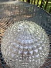 Vintage 6" Crystal Clear Diamond Point Cut Glass 3 1/4" Fitter Light Globe Shade — photo 2