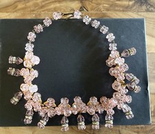 Vintage Light Pink Crystal Necklace