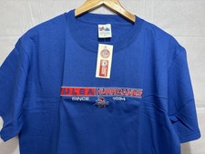 Tulsa Vintage Shirt University Hurricanes Short Sleeve Men Medium Blue Majestic