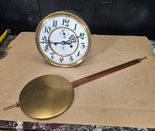 Gustav Becker Vienna German wall clock movement 2 piece ENAMEL dial 7 1/4 in