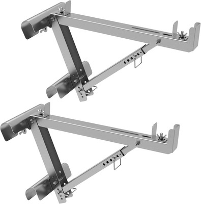Ladder Jacks 2 Pack Scaffolding Platform Bracket - Two-Rung Short silvery 