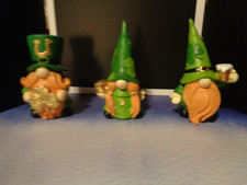 St. Patrick  S Day Gnomes,3Pcs Small Leprechaun Figurines for Irish Home Decor,