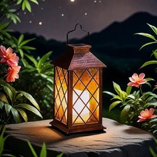 Solar Lantern Hanging Light LED Waterproof Yard Outdoor Patio Garden Yard Lamp