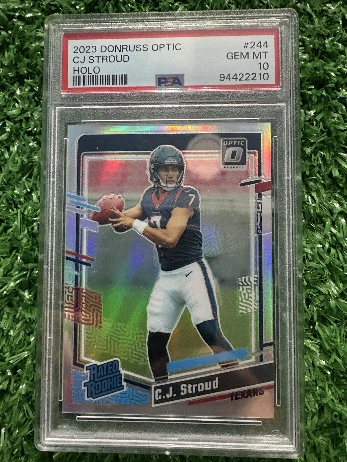 2023 Panini Donruss Optic C.J. Stroud Holo Prizm RC Rated Rookie #244 PSA 10