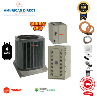 2.5 Ton TRANE Gas Split System 14.3 SEER2 60K BTU 80 % Air Conditioner Bundle