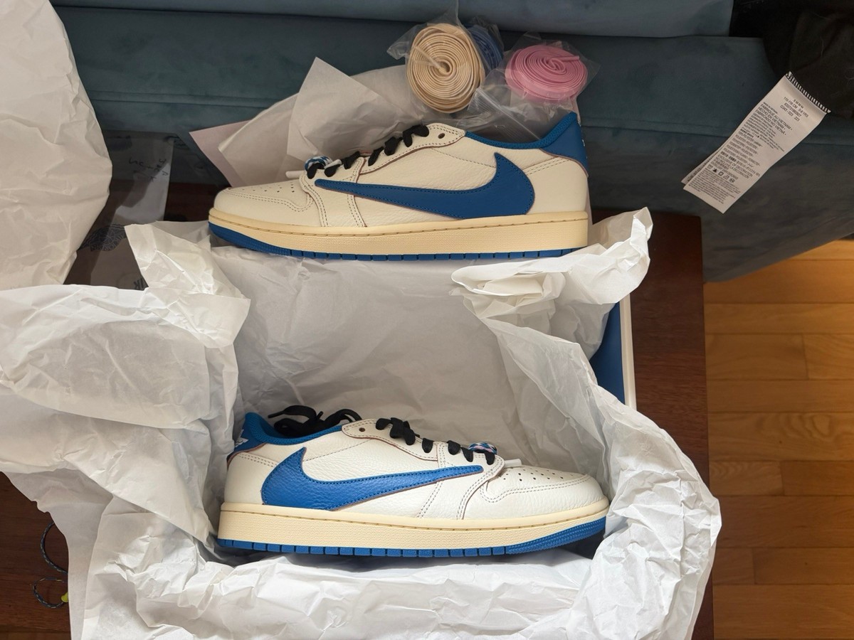 Same Day Ship! Fragment x Travis Scott x Air Jordan 1 Retro'Sail