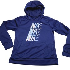 Nike Girl's Therma Dri Fit Blue Pullover Hoodie Youth Size XL AV6646-492