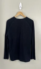 Hugo Boss Mens XL Long Sleeve Crewneck Tee Dark Navy Ribbed Sleeves