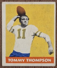1948 Leaf #9 Tommy Thompson Philadelphia Eagles Original Rookie Baseball Card RC. rookie card picture