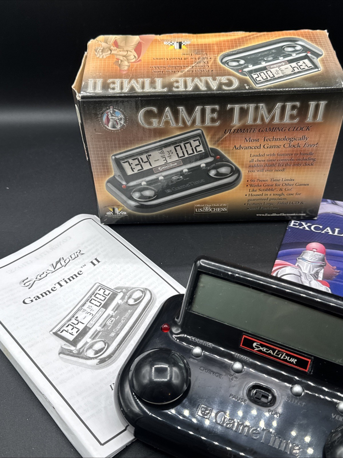 Excalibur Electronics Boardgame Game Time II Official Chess Clock Of USCF   CIB