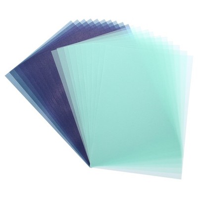 Für Colored Vellum Paper 20 Blätter Dunkel-/Himmelblau 21x15 cm bedruckbar