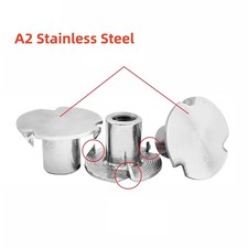 Three Pronged T Nut Captive A2 Stainless Steel Thread Inserts for Wood Furniture