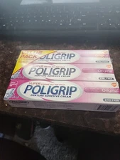 3- Poligrip Original Denture Adhesive Cream & Polident Denture Cleansers 120 Ct.