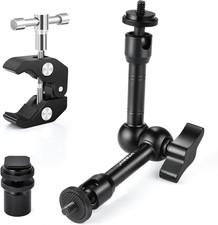 9 inch Magic Arm with Super Clamp and 360 Ball Heads, Black