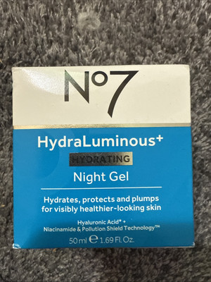No7 Hydraluminous+ Hydrating Night Gel (1.69 FL OZ) Hydrates Protects And Plumps