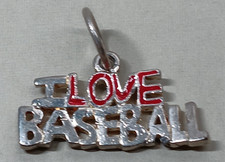 I Love Baseball Charm for Bracelet or Necklace