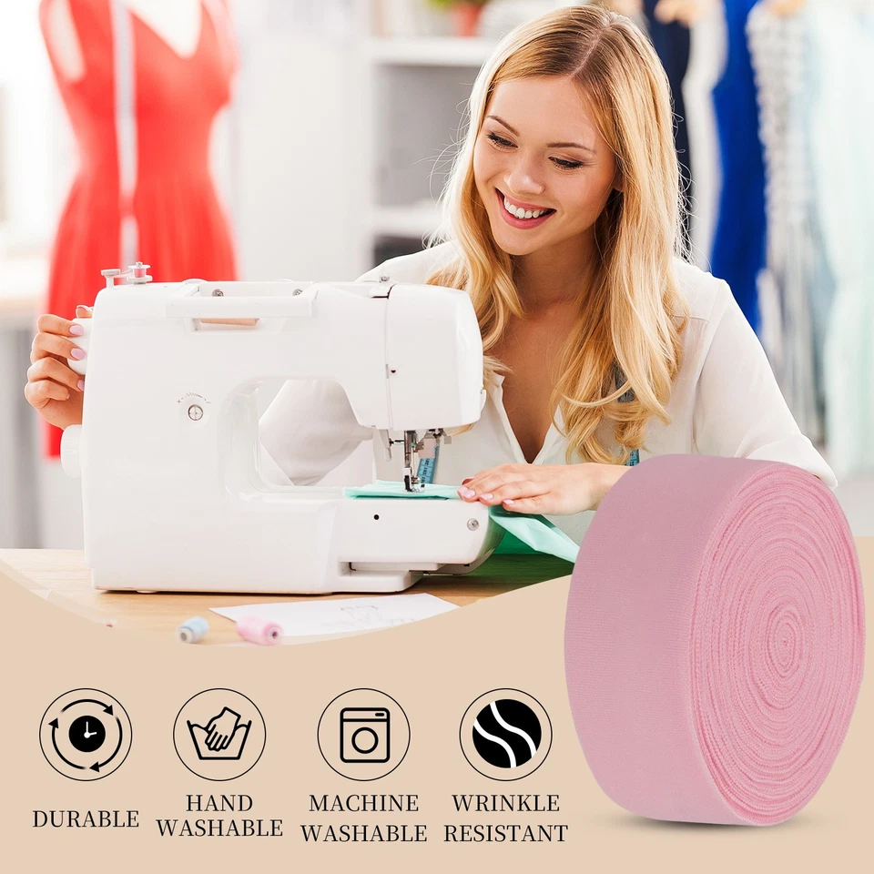 11 Yards 1-3/16"(30mm)Single Fold Bias Tape Cotton Binding, Light Rose Red - image 4 of 4