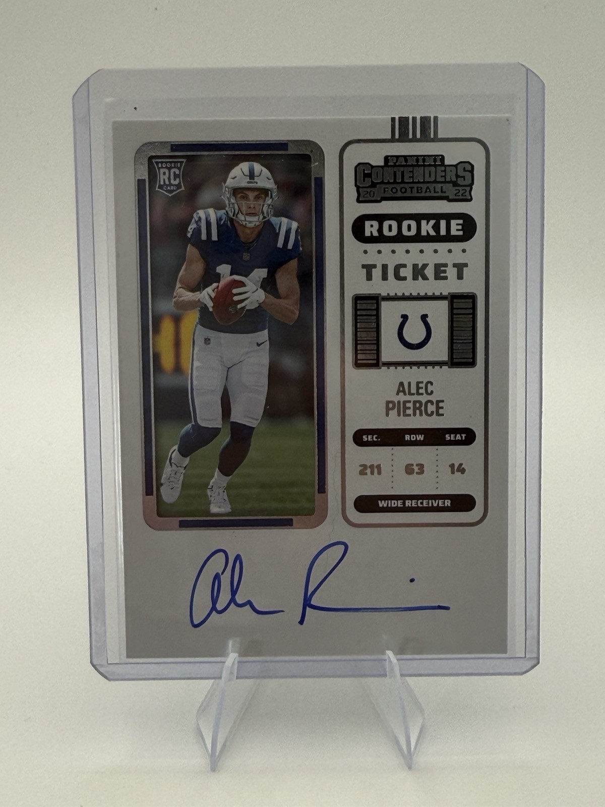2022 Panini Contenders Rookie Ticket Alec Pierce Auto #103 Indianapolis Colts