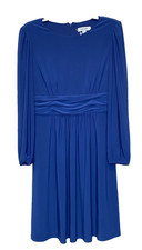 Nine West  Rouched Waist Dress Women's Size 2 Blue Midi Long Sleeve