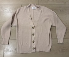 Zara Girls Cream/beige Chunky Ribbed Knit Cardigan Sweater Size 13-14