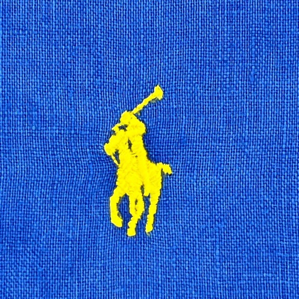 Ralph Lauren Shirt Men's XL Blue Ocean Wash Linen Airy Short Sleeve Button Up - Image 2 of 4