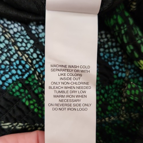 Black Multi-Colored Leaf Design Dress Size 6 Smocked Sheer Overlay Vacation NWT - Picture 11 of 13