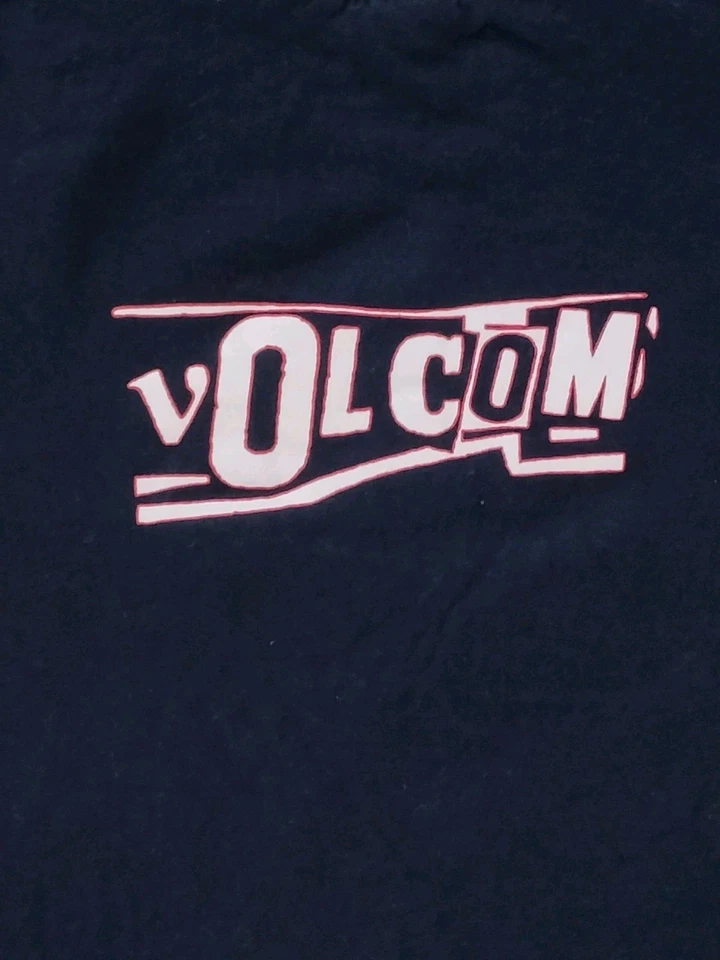 Volcom T-Shirt Vintage Navy Y2K 90s Skate Tee Circle Stone Logo Front Back Print - Image 2 of 4
