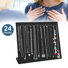 Velvet Necklace Display Board Stand, Jewelry Storage Tray Boutique Chain Holder