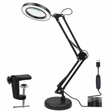10X LED Magnifier Glass Desk Lamp Clamp Magnifying Inspection Tools Lamp