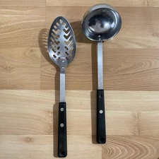 Vintage EKCO FORGE Ladle & Slotted Spoon Stainless Steel Kitchen Utensils