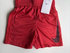 NWT Nike Boys Size 5  Dri Fit University Red Swoosh Logo Shorts