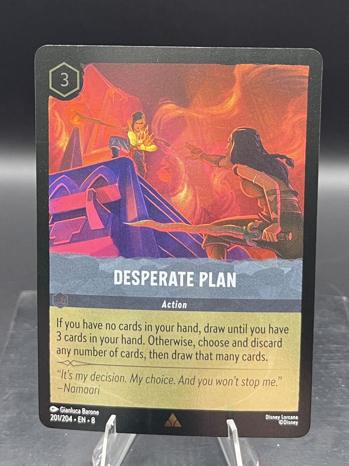 Disney Lorcana-Reign of Jafar-Desperate Plan-#201-Cold Foil Holo-NM