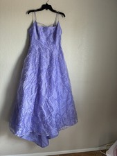 Morgan and Co. by Linda Bernell Girls 13/14 Purple Hi-Low A-Line Lace-Up Dress