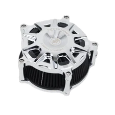 Chrome CNC-Cut Air Filter Cleaner Kit for Harley 17-up FLTRX FLHR FLHX FLHT FLTR