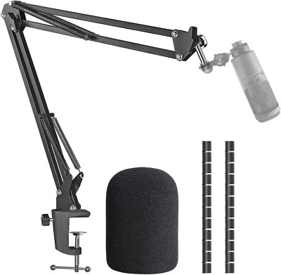 AT2020 Mic Boom Arm Stand with Pop Filter, Compatible with Audio-