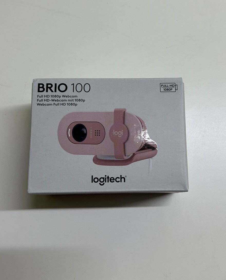 Logitech Brio 100 Full HD Webcam for Meetings and Streaming, Auto-Light - Rose