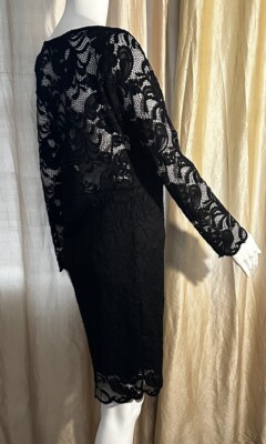 Ambiance Large Lace Black Elegant cocktail dress Black Lining | eBay