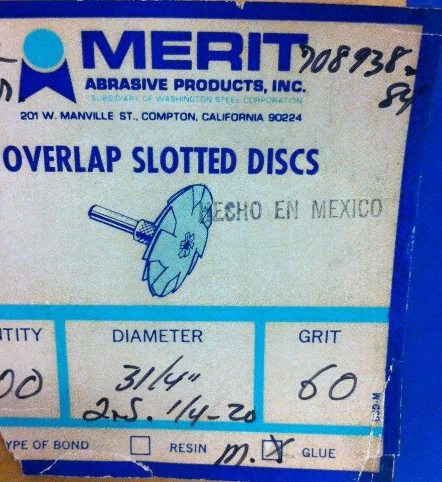 10 Overlap Slotted Discs 3 1/4" Diameter 60 Grit Merit Abrasive Products Inc - Image 2 of 2