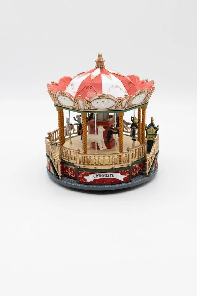 Musical Christmas LED Decoration Light Up Xmas Carousel Ornament Moving Large - Image 4 of 4